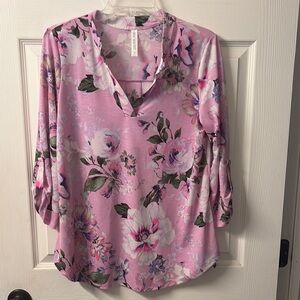 Dear Scarlett Lizzy-Floral V-Neck Women's Top